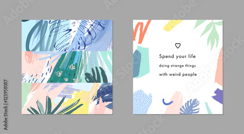 Creative cards, artistic banners, Inspiration quote for social media. Vector