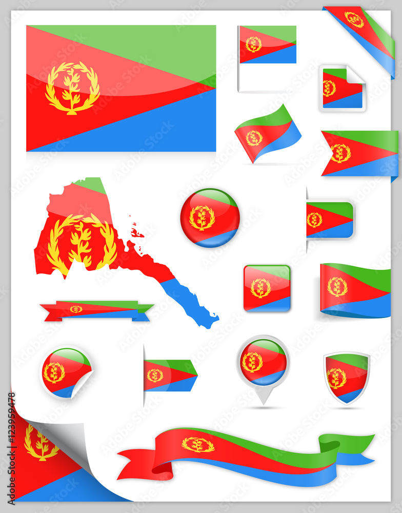 Eritrea Flag Set - Vector Collection