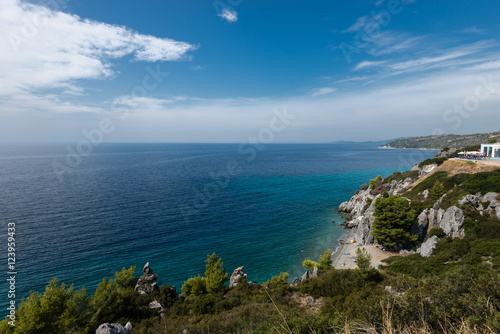 Aerial view of Loutra bay, Halkidiki, Greece © sola_sola