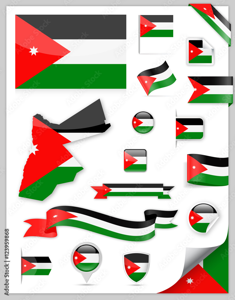 Jordan Flag Set - Vector Collection Jordan Flag Set - Vector Collection