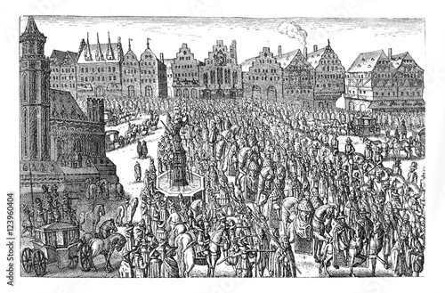Festive procession for the crowning of Ferdinand  Holy Roman Emperor