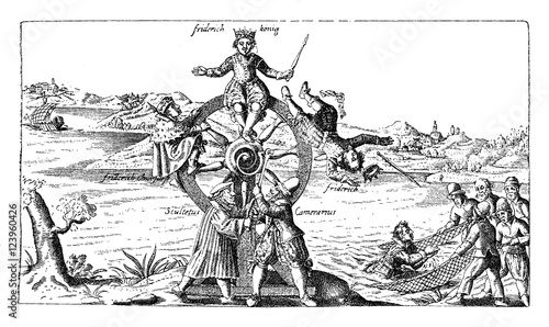 Year 1621, caricatural flyer about the winter king, Frederick V