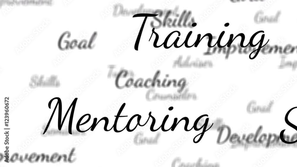 Coaching and mentoring words background loop with matte Coaching and mentoring words background loop with matte