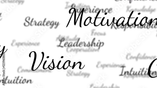 Leadership words background loop with matte