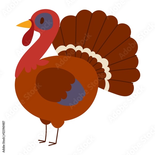 Cute cartoon turkey vector illustration