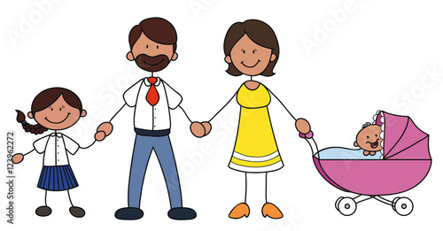 Familie mit zwei Kindern