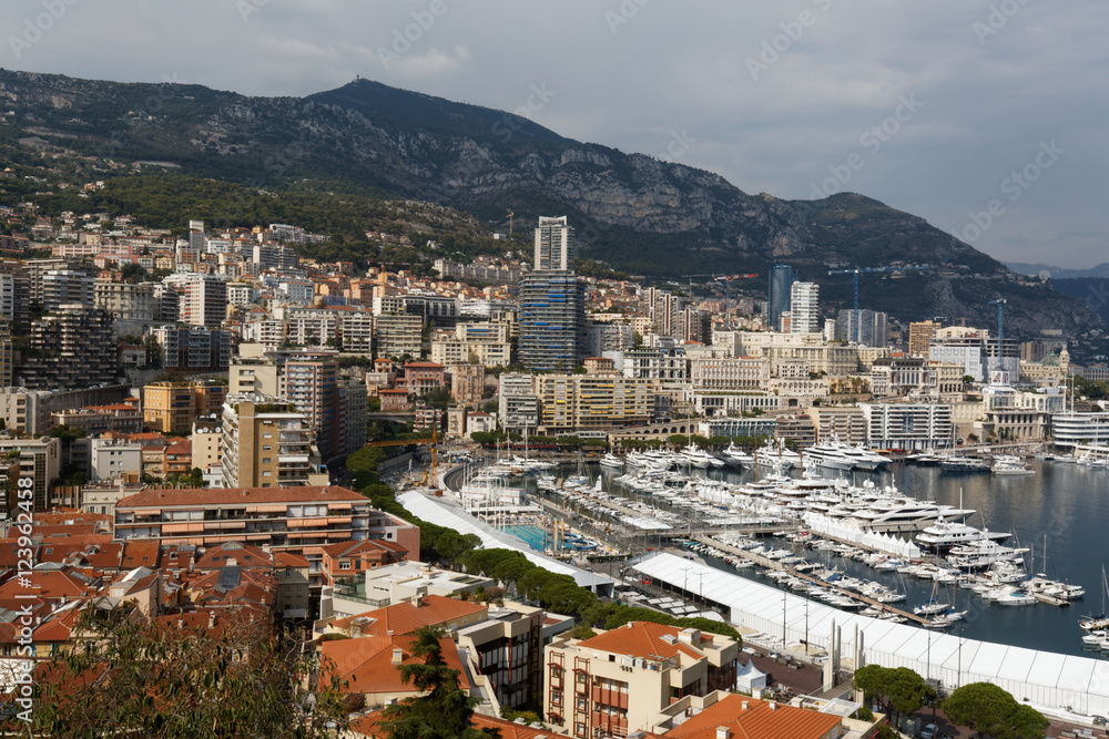 Le port Hercule et la Condamine vus des hauteurs du rocher de Monaco