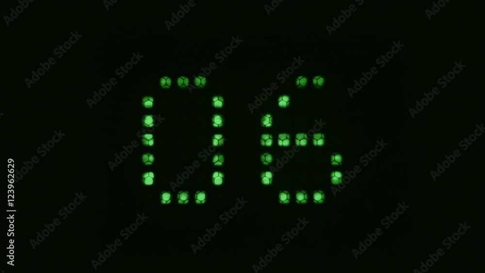 Ten seconds green digital countdown. Ten seconds green digital countdown.