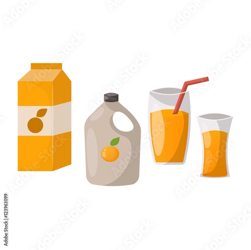 Fresh orange juice vector illustration.