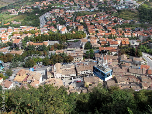 Funivia a San Marino vista dall'alto