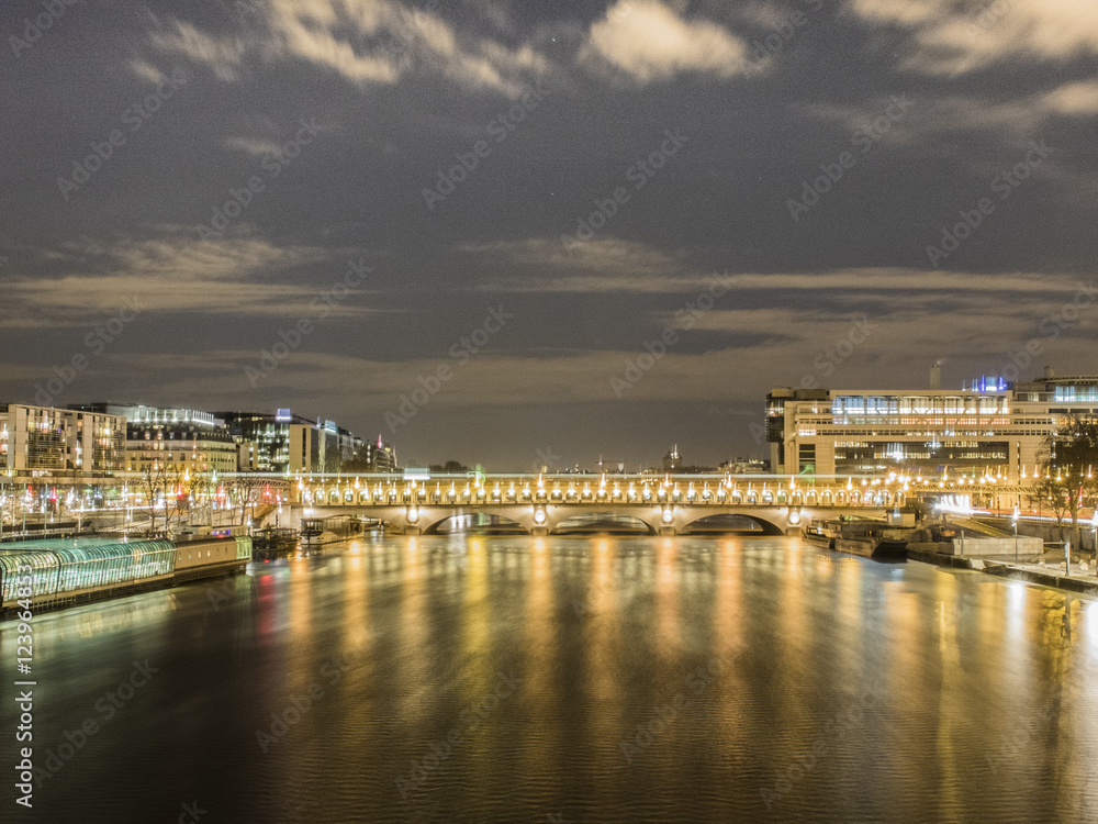 parisian bridge by night