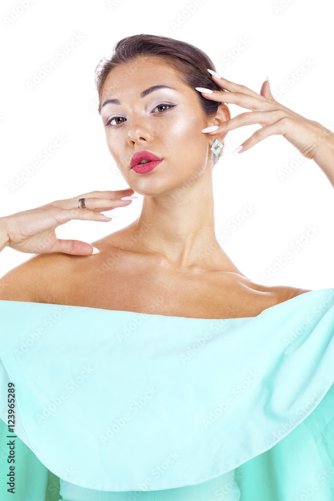Naklejka premium Make Up. Beautiful brunette woman