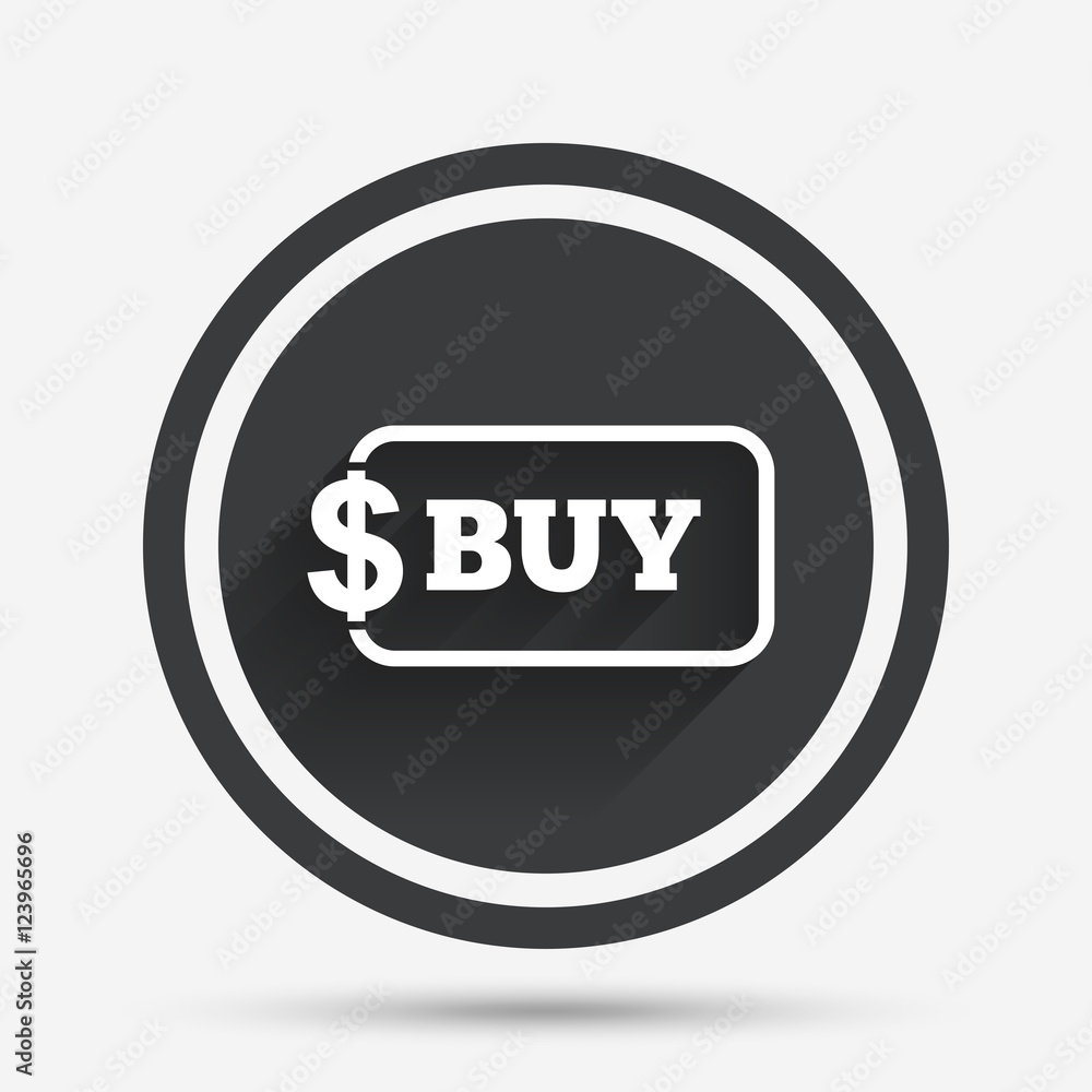 Buy sign icon. Online buying dollar button. Buy sign icon. Online buying dollar button.