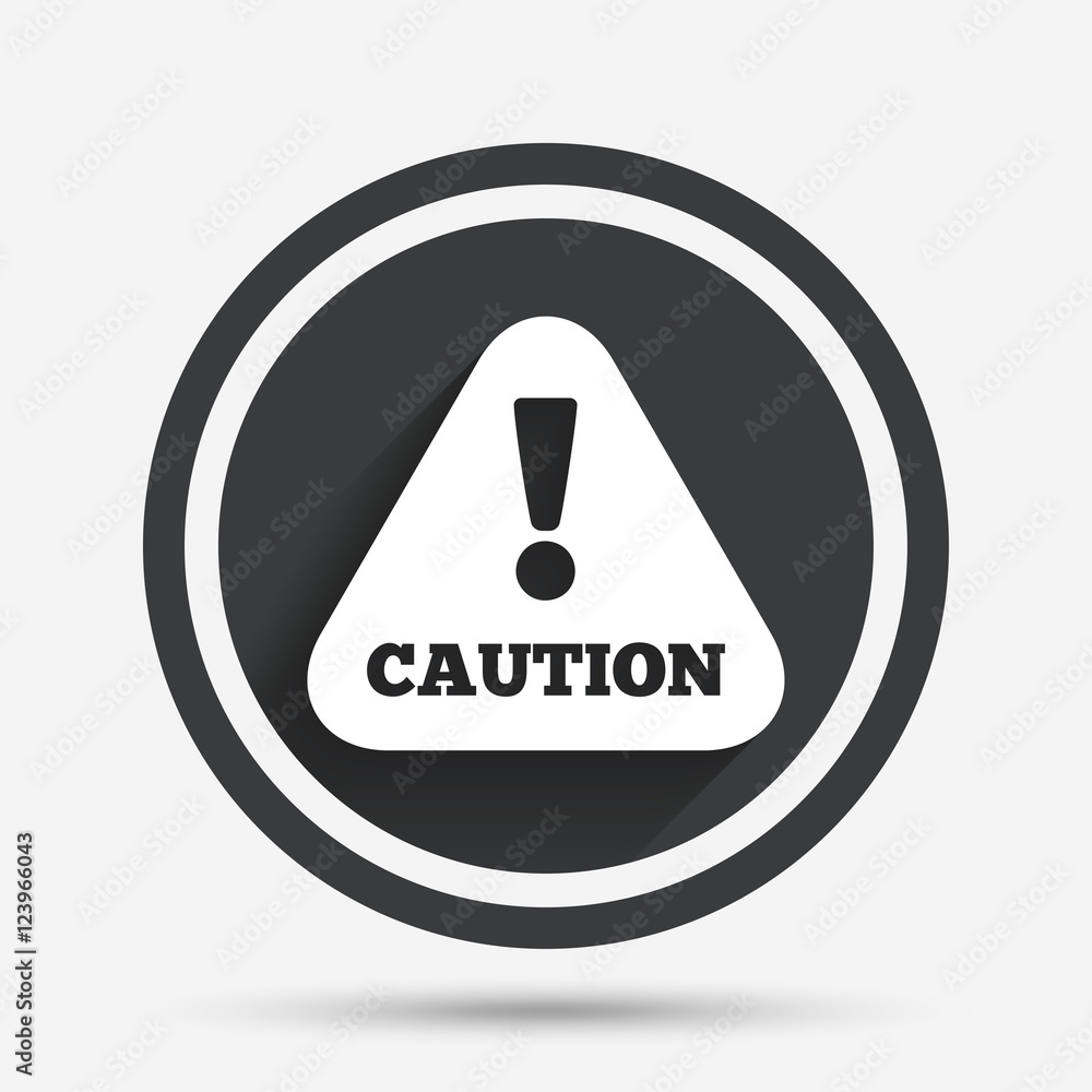 Attention caution sign icon. Exclamation mark. Attention caution sign icon. Exclamation mark.