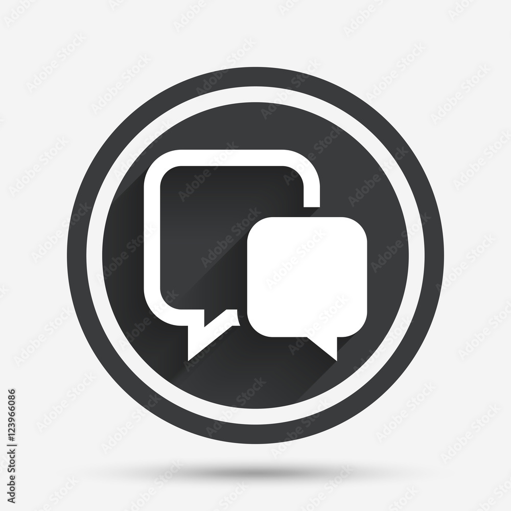 Chat sign icon. Speech bubble symbol. Chat sign icon. Speech bubble symbol.