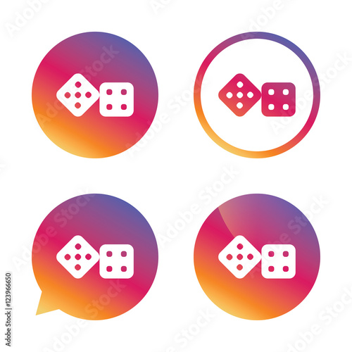 Dices sign icon. Casino game symbol.
