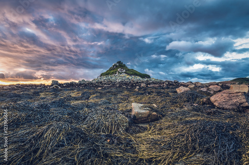 sunset on the isles of scilly Tresco cornwall england uk  photo