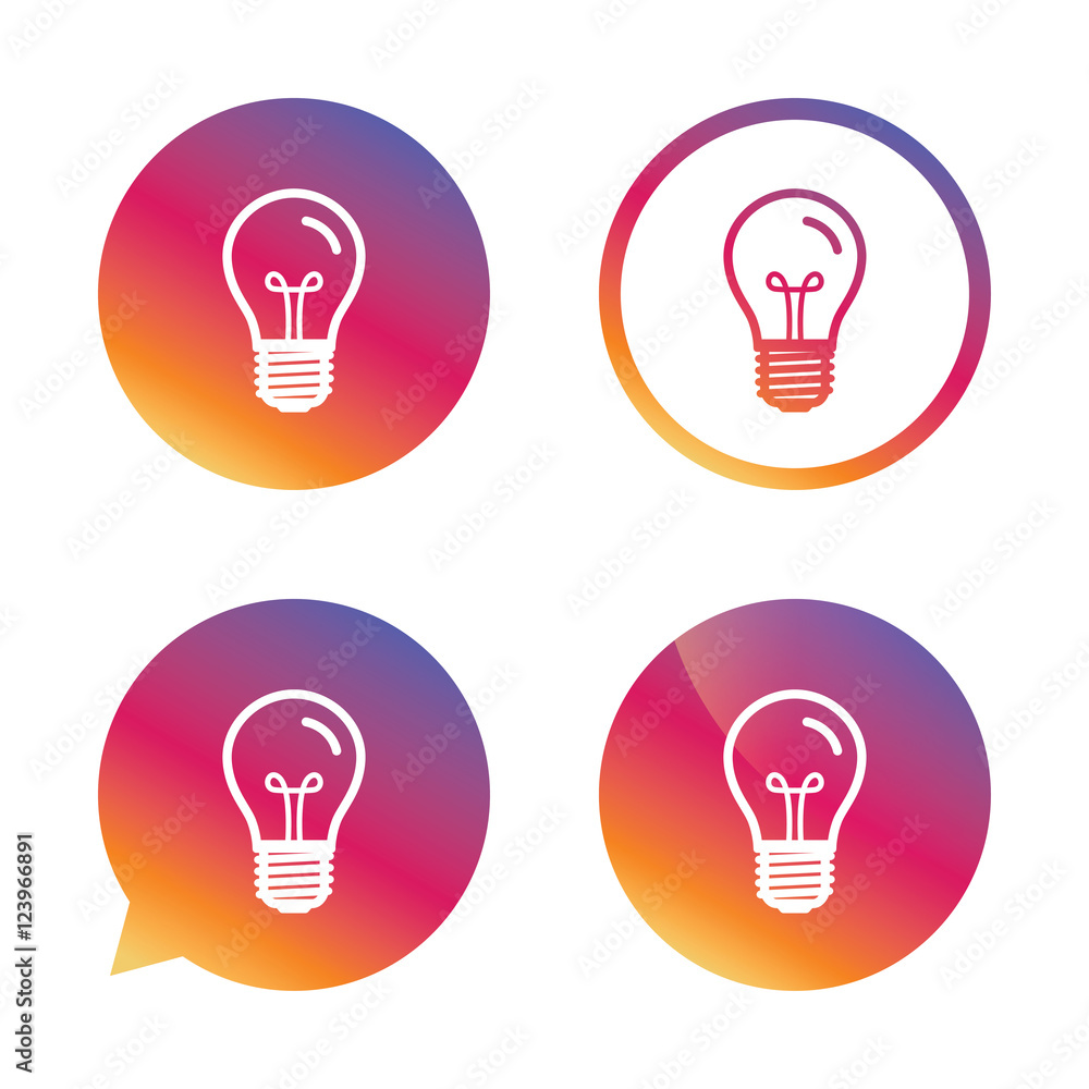 Light bulb icon. Lamp E27 screw socket symbol. Light bulb icon. Lamp E27 screw socket symbol.