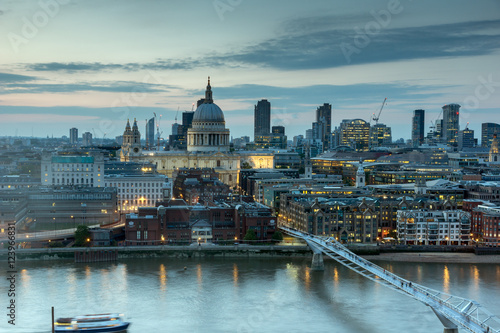Sunset panorama of city of London, Thames river and St. Paul's Cathedral, England, Great Britain © Stoyan Haytov