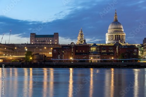 Amazing view of St. Paul's Cathedral from Thames river, London, England, Great Britain