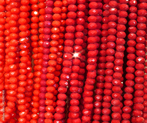 necklaces background of shiny red beads for sale