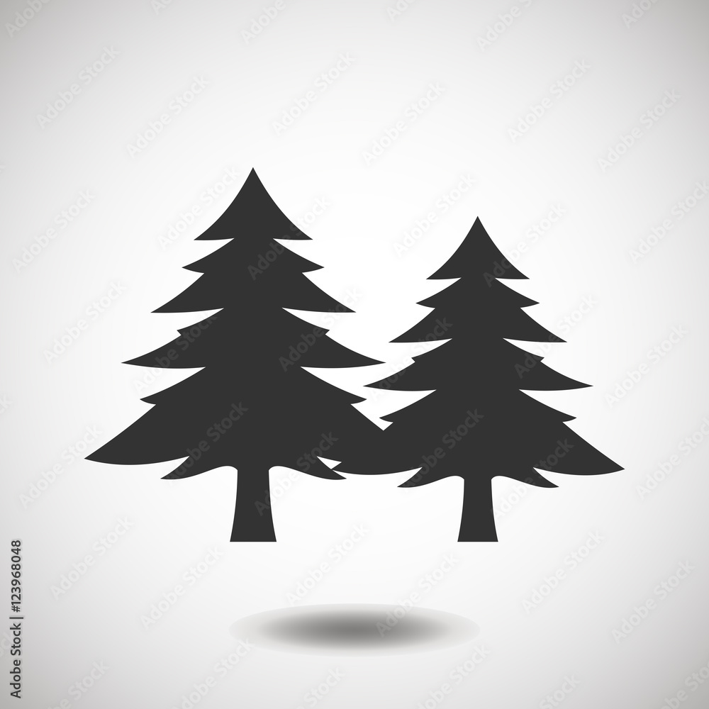 Fir-tree black icon, silhouette and vector logo. Flat isolated element. Nature sign and symbol. Fir-tree black icon, silhouette and vector logo. Flat isolated element. Nature sign and symbol.
