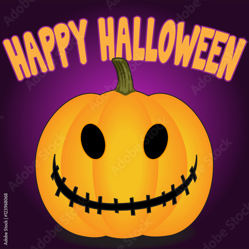 Happy Halloween - Stitched Jack O' Lantern