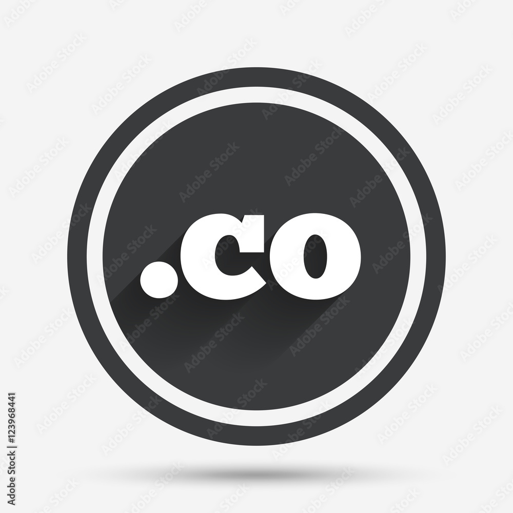 Plakat Domain CO sign icon. Top-level internet domain.