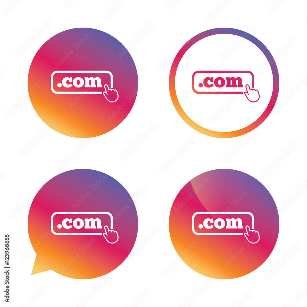 Domain COM sign icon. Top-level internet domain. Domain COM sign icon. Top-level internet domain.