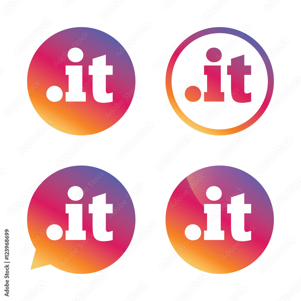 Domain IT sign icon. Top-level internet domain. Domain IT sign icon. Top-level internet domain.