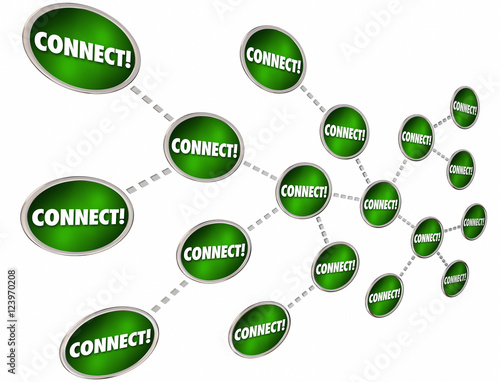 Connect Link Network Word Circles Chains Spreading 3d Illustrati