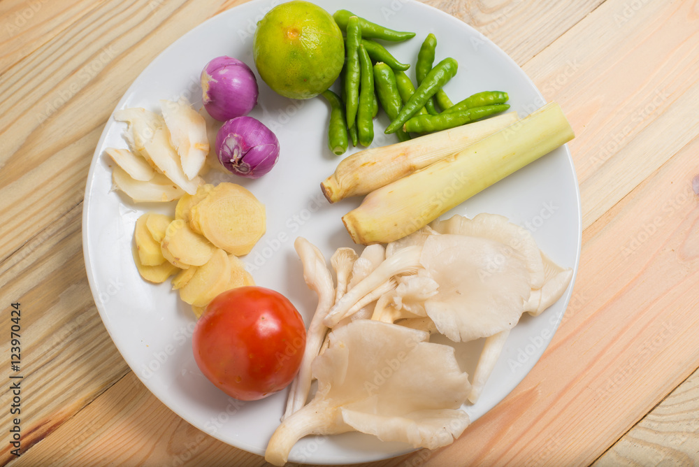 vegetable Ingredients thai food on the wood backgrounds vegetable Ingredients thai food on the wood backgrounds