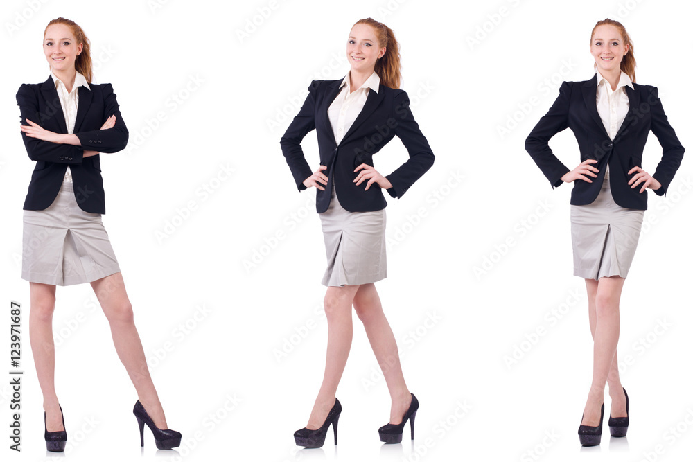 Busineswoman isolated on the white background Busineswoman isolated on the white background