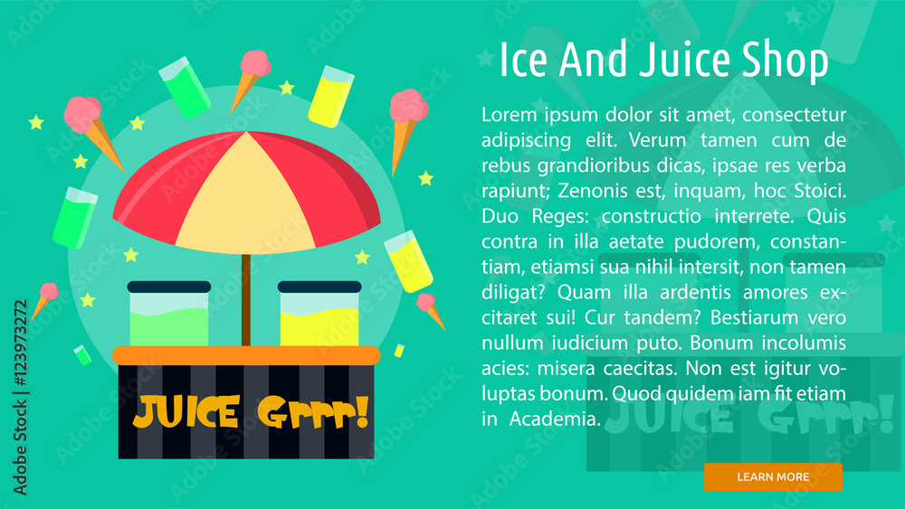 Ice And Juice Shop Conceptual Banner