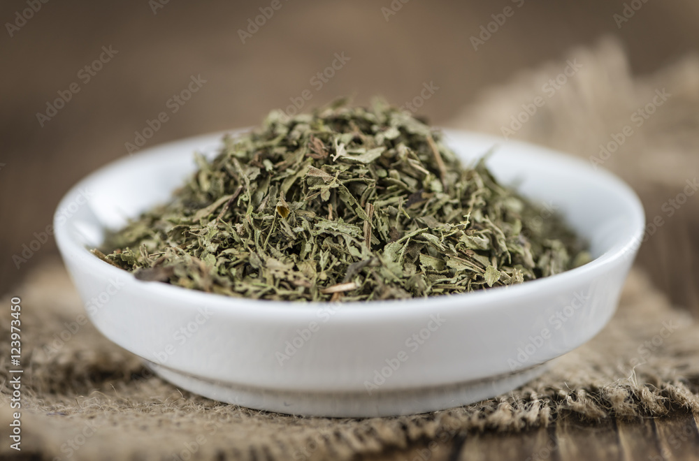 Dried Stevia leaves (selective focus) Dried Stevia leaves (selective focus)