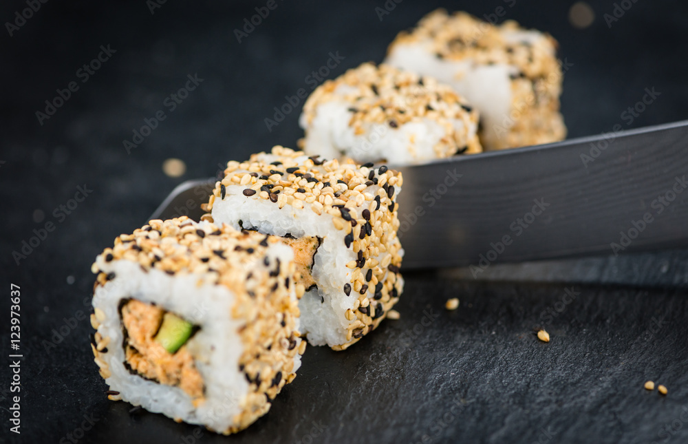 Fresh made Sushi (selective focus) Fresh made Sushi (selective focus)