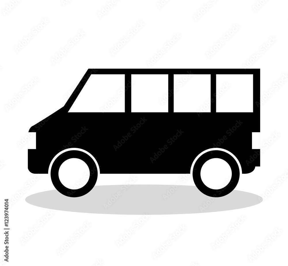 bus vehicle silhouette isolated icon vector illustration design