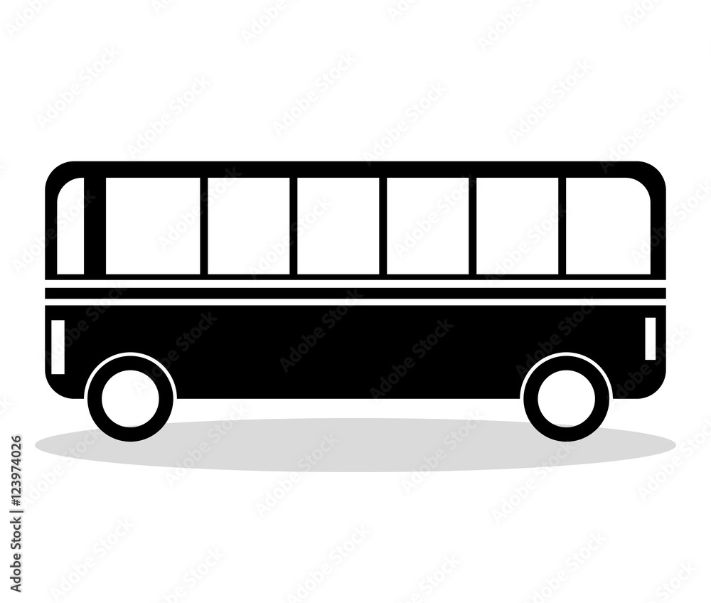 bus vehicle silhouette isolated icon vector illustration design