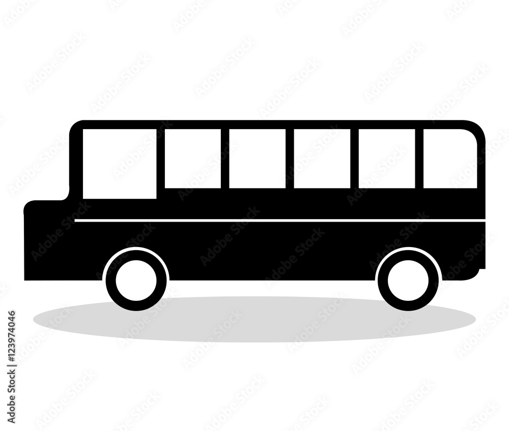 bus vehicle silhouette isolated icon vector illustration design