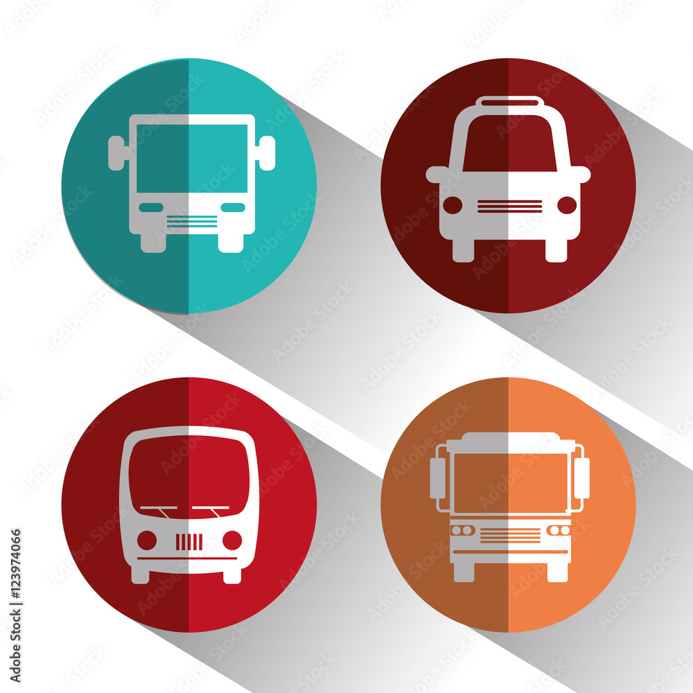 bus service set isolated icons vector illustration design bus service set isolated icons vector illustration design