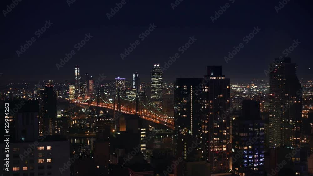 New York City by night overlooking the Queensborough bridge New York City by night overlooking the Queensborough bridge