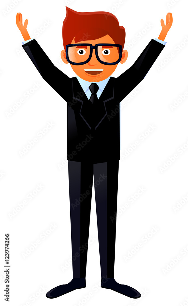 Cheerful businessman or student vector icon Cheerful businessman or student vector icon