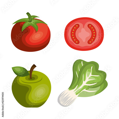 set nutritive food isolated icons vector illustration design