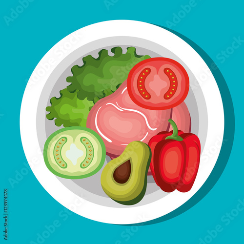 set nutritive food isolated icons vector illustration design