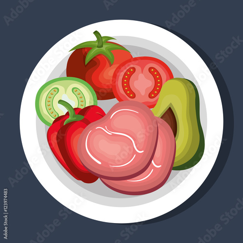 set nutritive food isolated icons vector illustration design