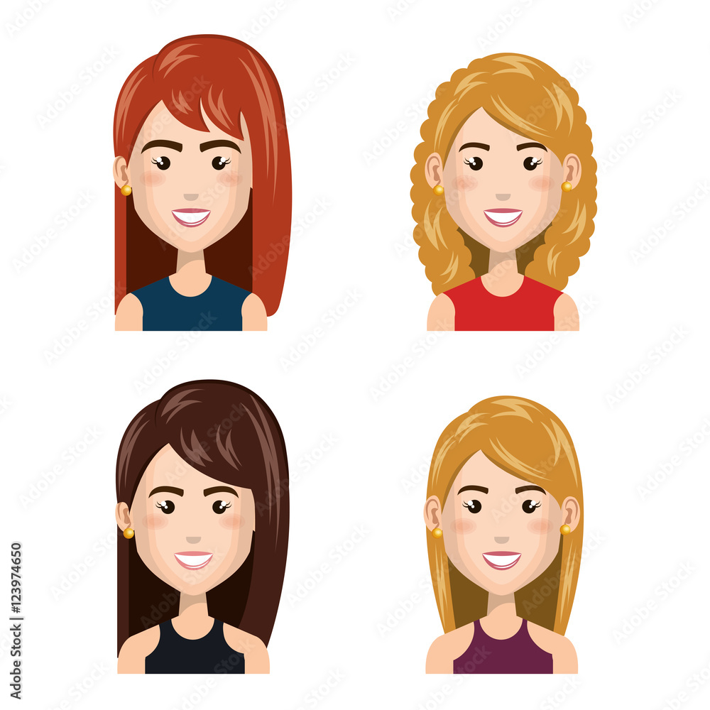 young people set avatars vector illustration design young people set avatars vector illustration design