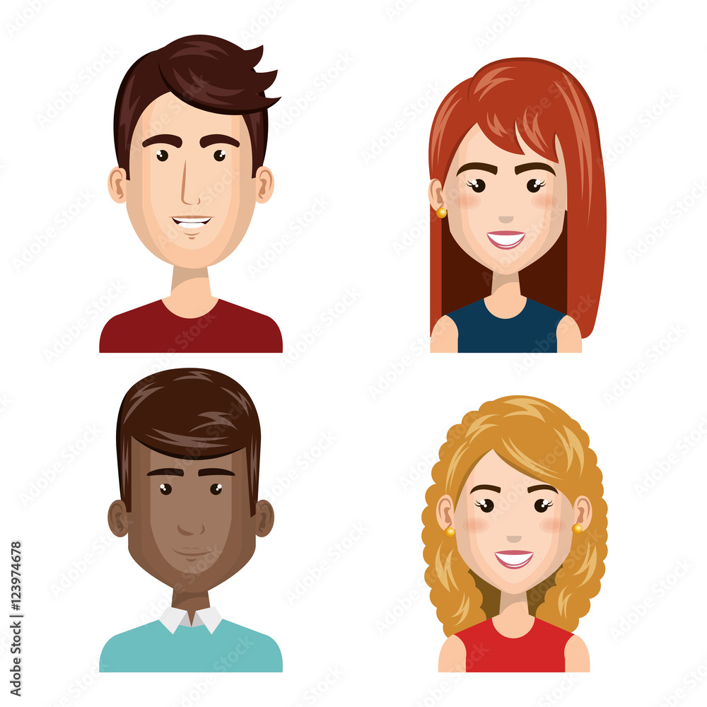 young people set avatars vector illustration design young people set avatars vector illustration design