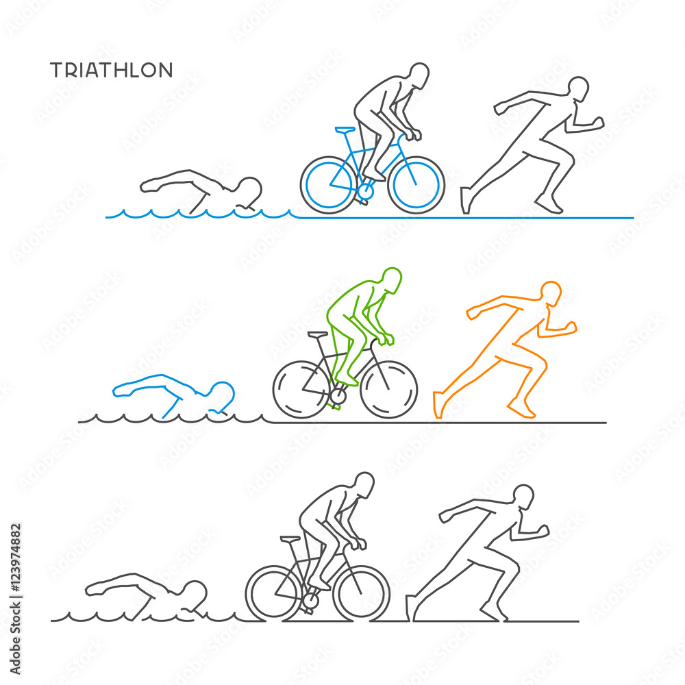 Obraz premium Vector triathlon logo.