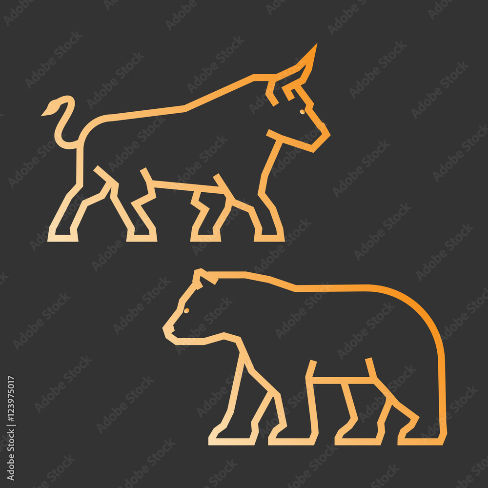 Fototapeta premium Linear concept for stock market
