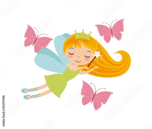 cute little fairy character vector illustration design